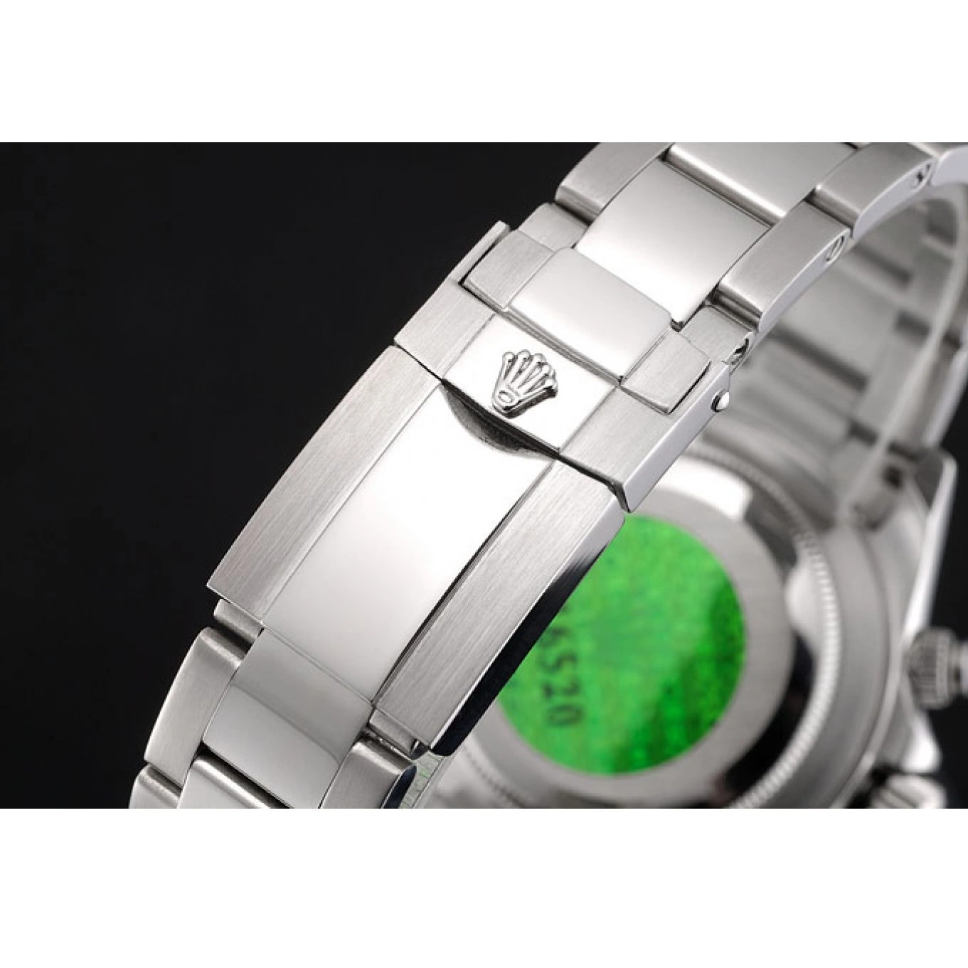 Aaa replica watch Steel 80296 Daytona Rolex Dial Swiss Stainless Black Bracelet 0608